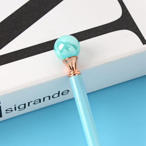 6 Pieces False Pearl Decoration Twist Metal Ballpoint Pen Ball Pen 1.0 MM Black Ink in Saudi Arabia