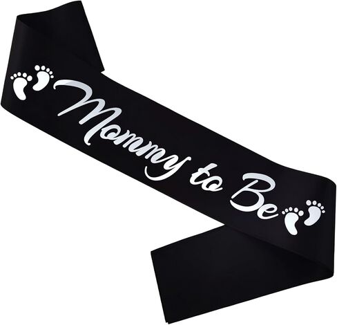 2pcs Mommy to Be and Daddy to Be Sash, Maternity Photo Prop Sash for New Mom Dad Baby Shower Party Gender Reveal Supplies Decorations, Black+White in Saudi Arabia