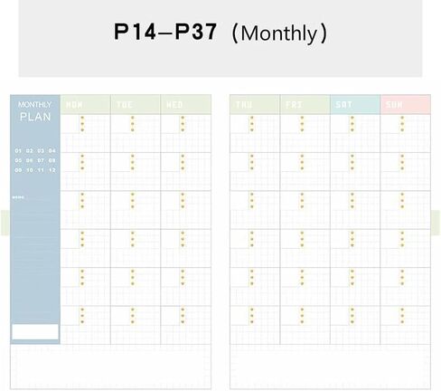 xingtingyu Undated Weekly Planner A5 A6 Time Management Weekly Monthly Schedule Book for Full Year Timeline Agenda Notebook Notepad Pink in Saudi Arabia