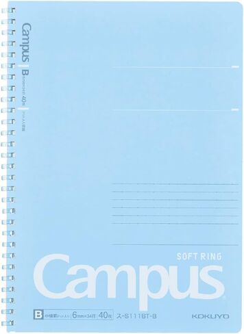 KOKUYO Spiral Lined Notebook, 10'' x 7'' Pastel Journal B5 Campus Soft Ring Notebooks with Dot 6 mm Ruled, 40 Sheets, Pink 1 Subject Notebook, Note Taking for School. Japan Import (SU-S111BT-P) in Saudi Arabia