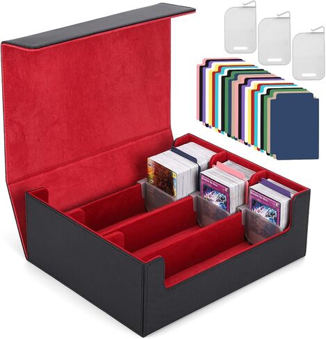Card Deck Case for Trading Cards 1800+, MTG Card Storage Box, Leather Magnetic Closure Storage Box for Magic Commander, MTG, YuGiOh, PKM and Sports Cards in Saudi Arabia