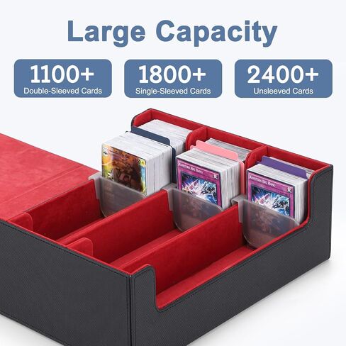 Card Deck Case for Trading Cards 1800+, MTG Card Storage Box, Leather Magnetic Closure Storage Box for Magic Commander, MTG, YuGiOh, PKM and Sports Cards in Saudi Arabia