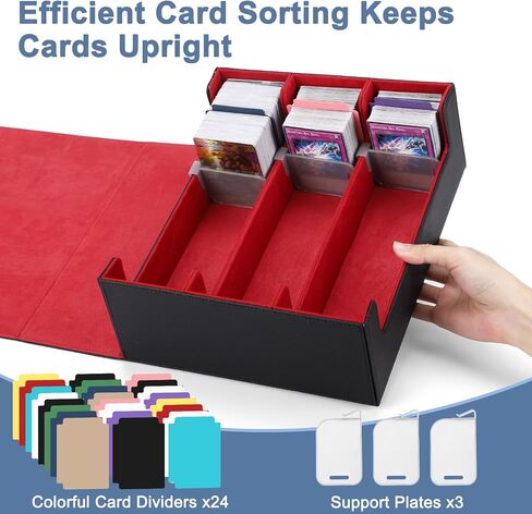 Card Deck Case for Trading Cards 1800+, MTG Card Storage Box, Leather Magnetic Closure Storage Box for Magic Commander, MTG, YuGiOh, PKM and Sports Cards in Saudi Arabia