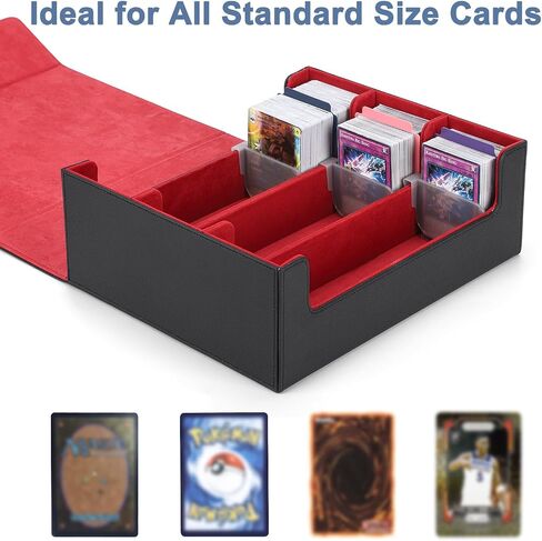 Card Deck Case for Trading Cards 1800+, MTG Card Storage Box, Leather Magnetic Closure Storage Box for Magic Commander, MTG, YuGiOh, PKM and Sports Cards in Saudi Arabia