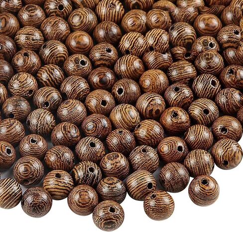 1000pcs 6 مم حبات خشبية داكنة بني مستديرة الخرز الخشبية غير المقلدة الشريط الطبيعي جولة الخشب حبات فضفاضة لتصنيع المجوهرات DIY in Kuwait