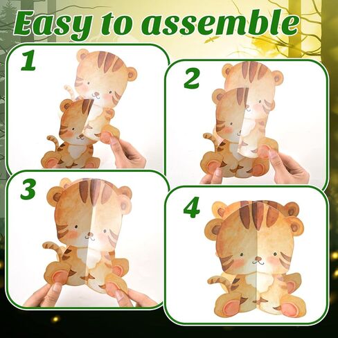 WETTARN 9 PCS Baby Jungle Animals Decoration Safari Baby Shower Centerpieces 3D Jungle Themp Centerpces للأطفال in Kuwait