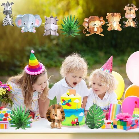 WETTARN 9 PCS Baby Jungle Animals Decoration Safari Baby Shower Centerpieces 3D Jungle Themp Centerpces للأطفال in Kuwait