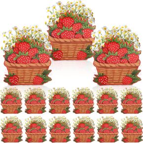 Kreatwow Strawberry Party Favors 12pcs Strawberry Flower Centerpiece Boxes Strawberry Party Favors Strawberry Party Table Decorations Sweet Strawberry Party Table Decorations for Birthday Baby Shower