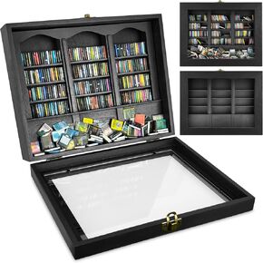 Anxiety Bookshelf 300pcs Mini Books Mini Bookshelf Ornament Miniature Bookshelf Decor Shake Bookshelf Miniature Book Library for Book Lovers Home Room Office Decor (NATURAL COLOR)