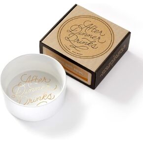 Brass Monkey Main Course Pet Food Bowl; Durable White Ceramic Pet Bowl; Metallic Gold Lettering; Measures 7" in diameter by 3" tall; 40-ounce capacity; Eye-Catching Design; Complements any décor style