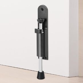 HOMOTEK Adjustable Door Stopper – Heavy-Duty Spring-Loaded Telescopic Foot-Operated Door Holder with Easy Step-On/Off Release Kick Down Wall Protector for Commercial & Outdoor Doors, 2 Pack, Silver