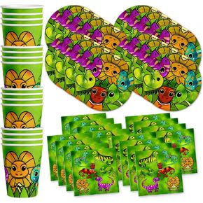Lizard Birthday Party Supplies Set Plates Napkins Cups Tableware Kit for 16