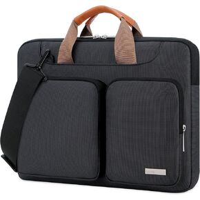 Lacdo 17 17.3 Inch Laptop Bag Women Men Sleeve Case for Dell/HP Envy/ASUS/Acer/Lenovo/LG/Razer Blade Pro 17/MacBook Pro 17, Computer Shoulder Messenger Bag Business Briefcase with Shoulder Strap,Black
