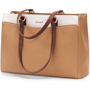 LOVEVOOK Laptop Tote Bag for Women, Teacher Bag Work Tote Bags, 15.6 Inch Waterproof Leather Computer Bag, Fashion Handbag Business Professional Briefcase Office Shoulder Bag