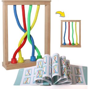 Wooden Rope Puzzle Toy for Kids and Adults - 3D Brain Teaser Game for Intelligence Development, Stress Relief, and Parent-Child Interaction