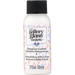 Gallery Glass Hologram Confetti Stained Glass Glitter Finish Paint, Perfect for Easy to Apply DIY Arts and Crafts, 19672