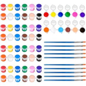 Mini Acrylic Paint Set for Kids, 5 Pack 12 Colors, Washable, Perfect for Home, Birthday, Classroom, Party Favors, Painting Wood, Rock, Canvas, Paper & Fabric