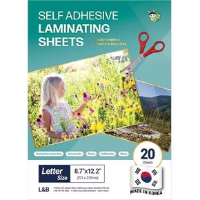 HA SHI (100 Sheets) Self Adhesive Laminating Sheets, Cold Laminate, self Seal, Plastic Paper, 8.7 x 12.2 Inch