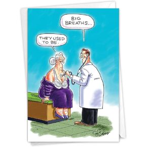 NobleWorks Funny Birthday Paper Card with 5 x 7 Inch Envelope (1 Card) Bday Want Underwear Collins Birthday Cartoon 4760Z