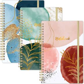 Notebook - 3 Pack A5 Lined Journal Notebooks, 8.3'' x 6'' Spiral Notebook, Journal Notebook with Thick Paper, Classic College Ruled Notebooks for Office, School Supplies