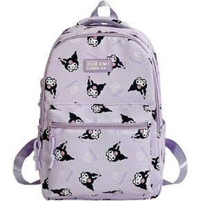 Roffatide Cartoon Cinnamoroll All Over Print Casual Backpack Laptop Backpack Travel Hiking Rucksack Daypack Blue