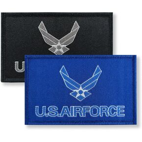 Overdecor US Air Force Wings Flag Patch Tactical Army Military Patches - Hook and Loop Fastener, 2 Pack
