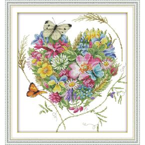 Rosyfoxes Cross Stitch Kits Stamped Full Range of Embroidery Starter Kits for Beginners DIY Needlepoint Kit-Printed Kits Hard-Working bee(Printed) 11CT21.3×21.3 inches