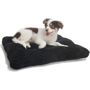 36 inch Dog Crate Pad Machine Washable Extra Soft Anti Anxiety Sleeping Pad fit Crates or Kennel,Durable Anti-Slip Bottom Super Comfy Puppy Beds for Indoor or Outdoor 36x24,Black