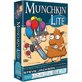 Steve Jackson Games Munchkin Lite Game | لعبة بطاقة العائلة | البالغين ، والأطفال ، والعائلة العائلية | لعبة المغامرة الخيالية | لعبة الأدوار الخيالية | تتراوح أعمارهم بين 10+ | 3-4 لاعبين | وقت اللعب AVG 60 دقيقة