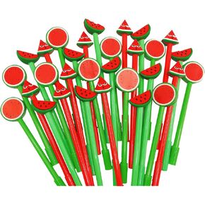30 Pcs Watermelon Pens Cute Gel Ink Pens Fun Kawaii Pens Fruit Writing Pens 0.5 mm Black Ink Cool Pens Novelty Fun Pens for Kids School Office Home Supplies Watermelon Party Favors (Cute Watermelon)