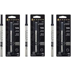Cross Refill for Selectip Gel Roller Ball Pen, Black, 1 per Card (8523) (Thrее Рack, Black)