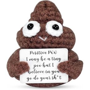 Handmade Positive Doll Gag Gifts: Funny Crochet Doll Cheer Up Gifts for Familys Friends Birthday Christmas Day - Cute Funny Knitted Stuff for Party Decoration Encouragement
