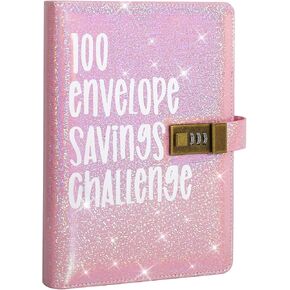 100 Envelopes Money Saving Challenge A5 Challenge Tracker to Save $5,050, Budget Binder Savings Challenge Book (Pink)