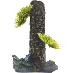 Fish Tank Tree Trunk Decoration Aquarium Stump 3.3'' Freshwater Saltwater Terrarium Ornament Landscape Accessories for Betta Fish Shrimp Reptile