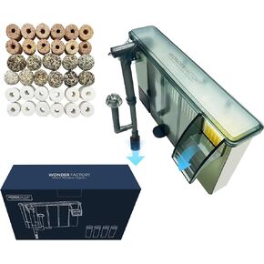 Fish Tank Filter, HOB Aquarium Filter with Adjustable Flow, Detachable 5 Stage Filtration System, Hang on Back Filter with Ceramic Ring, Sponge Filter, and Oil Skimmer, for 21-30 Gallon Tanks, 120GPH