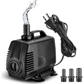 Fountain Water Pump 920GPH 3500L/H 60W Submersible Water Pump with 3 Nozzles 11.5ft High Lift for Aquarium, Fish Tank, Pond, Land, Waterfall, Outdoor, Hydroponics, Backyard Fountain