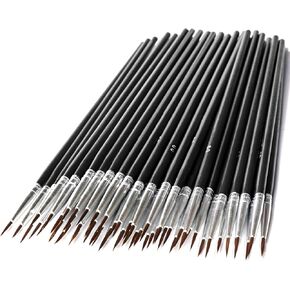 Detail Brushes, 60Pcs Very Small Paint Brushes Fine Tip Paint Brushes Set Size00 Paint Brushes Kit for Nail Art Model Craft Painting and Small Hobby, Black