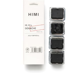 HIMI Gouache Paint Jelly Cup Refill, 4 Pack 30g, Single Color Paint for Artists & Hobby Painters, Unique Design In Jelly Cup Rich Pigment, Non Fading Art Supplies for Canvas and Paper Painting(WHITE)