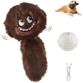 ألعاب Petgeek Interactive Dog Ball Plush ، كرة لعبة الكلاب المتحركة مع القفز والتسجيل والتجعيد ، كرة كذبة للكلاب ، ألعاب كرة الكلاب تهتز قابلة لإعادة الشحن (رمادي)
