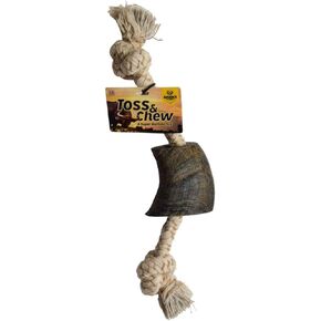 Buffalo Horn Rope Toy for Dogs, 12"