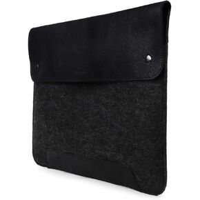MegaGear Genuine Leather and Fleece MacBook Bag Laptop Sleeve for MacBook Pro and MacBook Air Case - 16 Inch - 15 Inch - 15.5 Inch (M4, M3, M2, M2, M1, Pro & Max) 2020 to 2024 Models