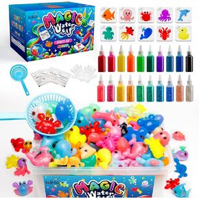 Magic Water Elf Toy Kit ، Aqua Fairy Water Gel Kit With 20 Magic Gels ، 10 قوالب حيوانية. هدايا عيد الميلاد ، هدايا أعياد الميلاد ، تفضل الحفلات ، الفنون والحرف اليدوية DIY STEM للأطفال (20 لونًا)