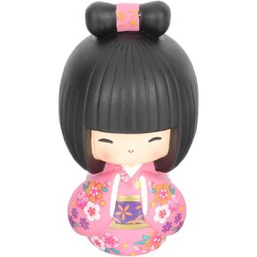 Veemoon Stocking Stuffers Japanese Daruma Doll Traditional Kokeshi Dolls Japanese Dolls Made in Japan Japanese Doll Kimono Nativity Kids Suits Shop Decor Vintage Girl Wooden Doll Resin