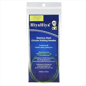 HiyaHiya Circular 32 inch (81cm) Steel Knitting Needle Size US 6 (4mm) HISTCIR32-6