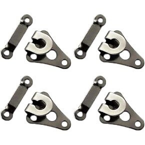 4PCS Trouser Waist Concealed Button Hooks Invisible Suit Trouser Buttons Trouser Hooks Adjustable Metal Hooks for Skirts Baggy Trousers Fixer Sweaters Corsets Hooks Eyes Sewing Tools Black