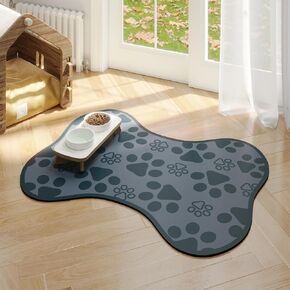 IM HOME Pet Feeding Mat, Absorbent Dog Food Mat, Quick Dry Dog Mat for Food and Water Bowl, No Stains Pet Placemat for Messy Drinkers, Non Slip Water Dispenser Mat for Cat, Lovely Paws Beige 20"x14"