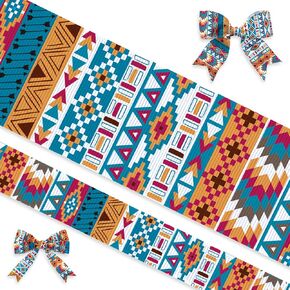 3 لفات 15 ياردة شرائط Aztec Grosgrain للهدية غلاف DIY الحرف اليدوية لخياطة جنوب غرب Boho شريط الأرجواني خمر الشريط العرقي لأقواس الشعر الزهور أقواس الحزب المنزل الزخرفة
