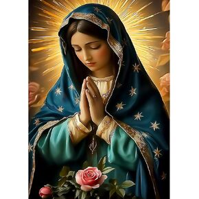 CEOVR Virgin Mary Diamond Painting Kits for Adults, Virgin Mary Pray Diamond Art Dots 5D Full Drill DIY Gem Art, Adult Crafts Kits Arts and Crafts, Wall Decor for Home Office 12x16in