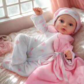 JIZHI Baby Doll Girl - 15 Inch Realistic Soft Body Baby Doll Cute Real Life Baby Dolls with Feeding Bottle & Pacifier Gifts Idea Cuddling, Pretend Play & Collection for Ages 3+