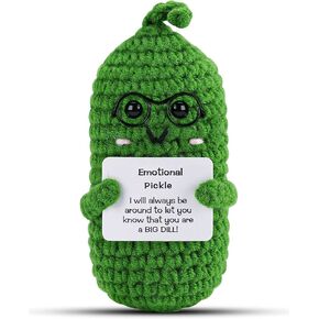Hoedia Cucumber Crochet Dolls Friend Birthday Gifts for Women Men Coworkers Student